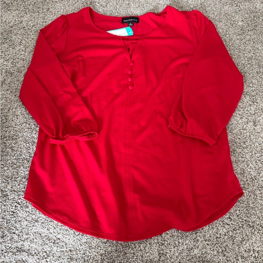 Fortune + Ivy Red Blouse